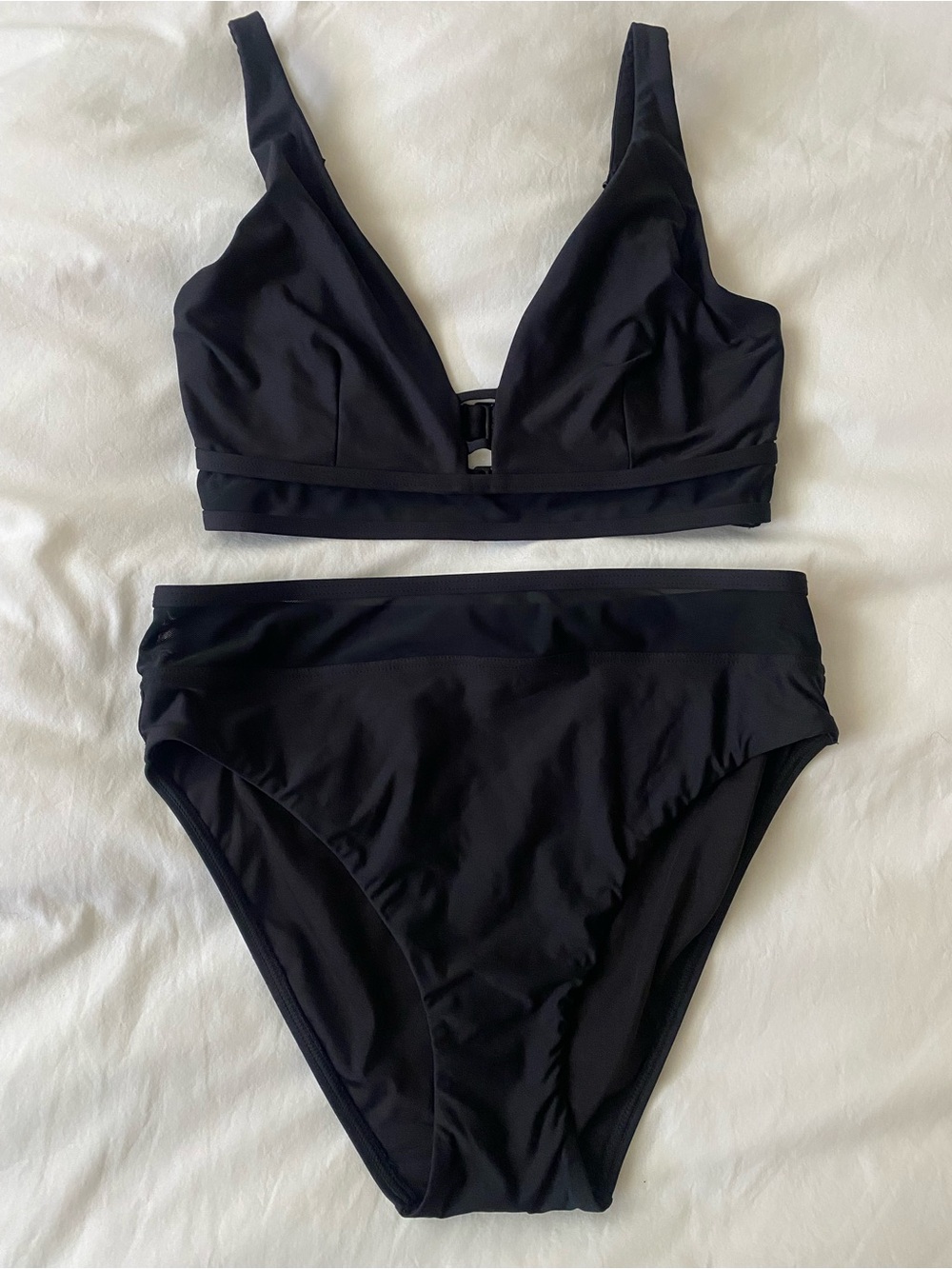Sunsets Swim Black High-Waist Bikini Top and Bottom